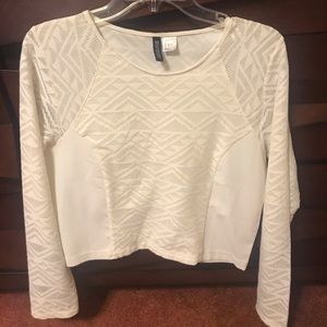 White long sleeve dressy crop top